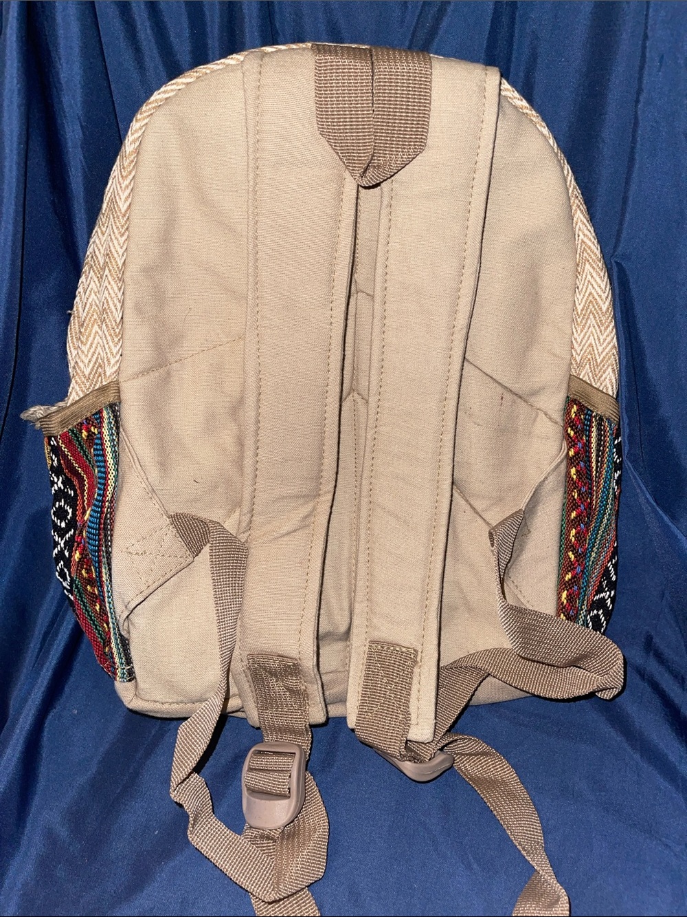 KayJayStyles Handmade Multicolor Hemp Backpack with Green Accent - Picture 8 of 8